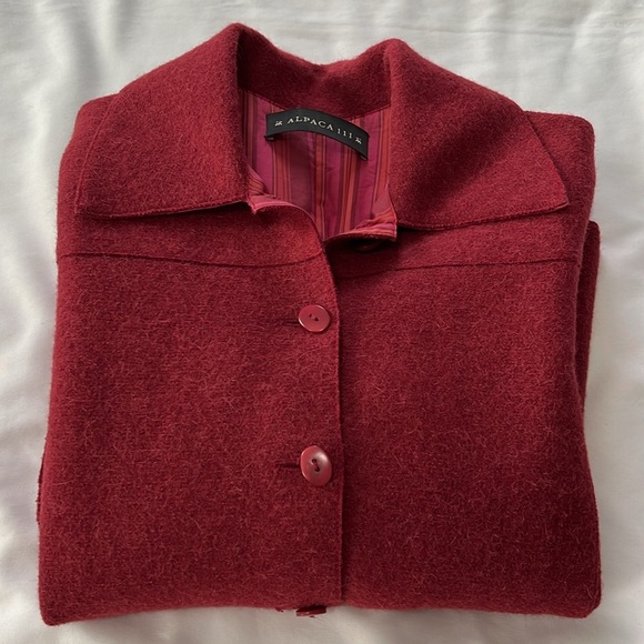 Alpaca III Burgundy Alpaca Wool Blend Jacket - Picture 3 of 6